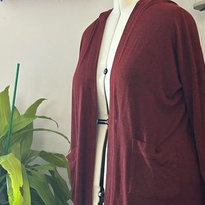 Sweater hooded cardigan